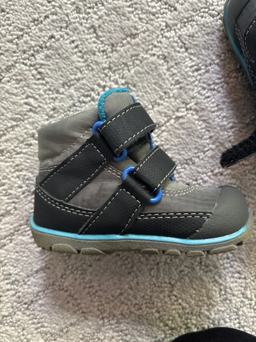 See Kai Run Kids Waterproof Winter Boots in Black with Teal Lining
